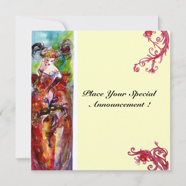 Invitation COLUMBINE, Sweet sixteen Masquerade Party (Devant)