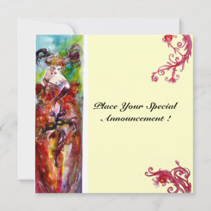 Invitation COLUMBINE, Sweet sixteen Masquerade Party