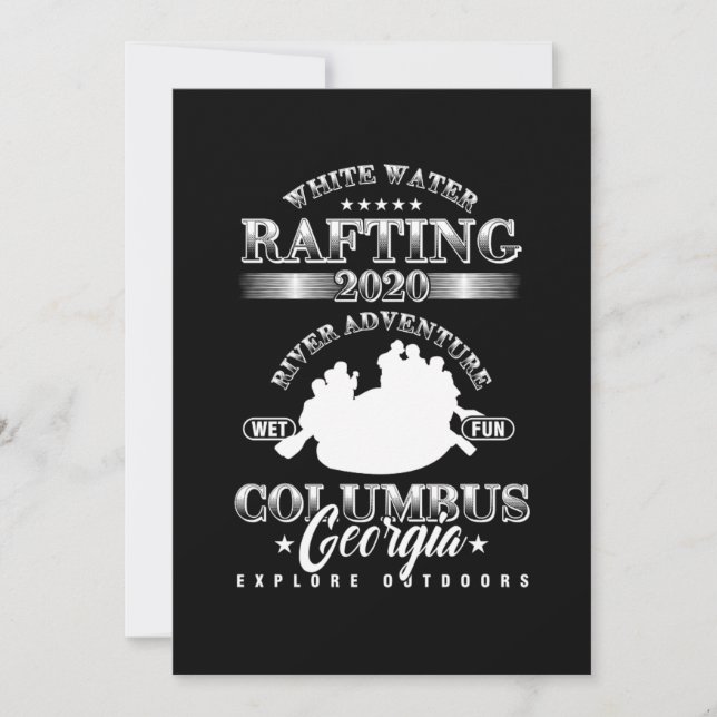 Invitation Columbus Georgia White Water River Rafting 2020 Pa (Devant)