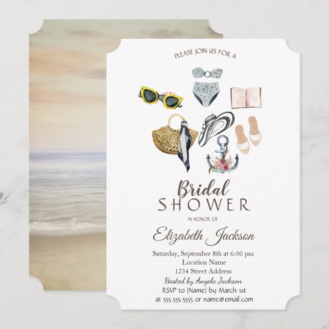 Invitation Combinaison de natation d'ancrage Fête prénuptiale (Devant / Derrière)
