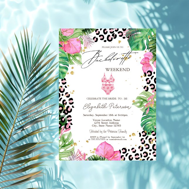 Invitation Combinaisons de bain Palmier Hibiscus Enterrement  (Créateur téléchargé)
