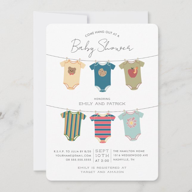 Invitation Combinaisons de bébé Les Amis de Rue Sésame pour B (Devant)