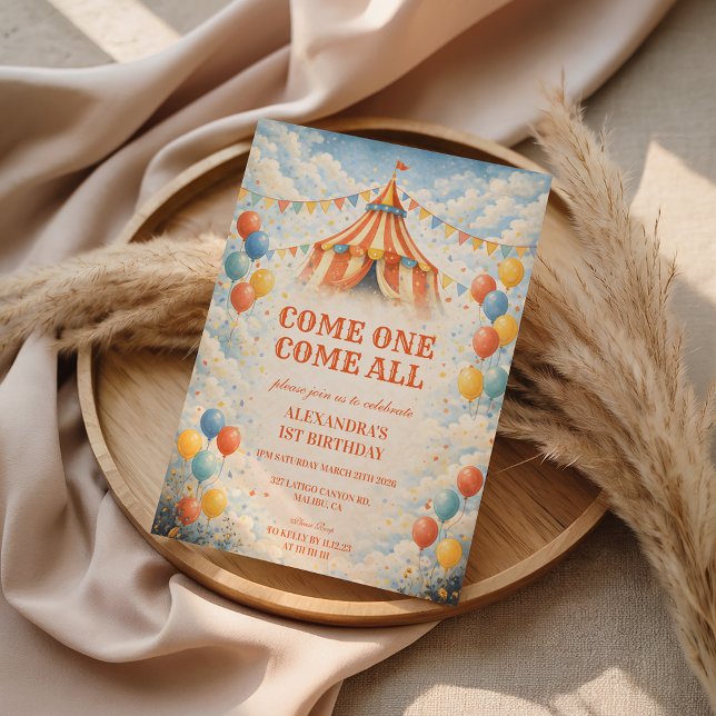 Invitation Come One Come All Circus Birthday (Créateur téléchargé)