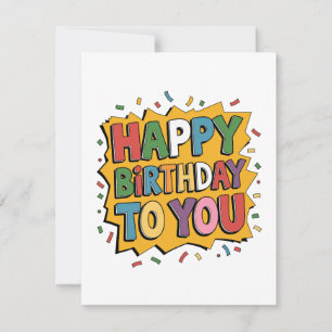 Invitation Comic Burst Joyeux Anniversaire