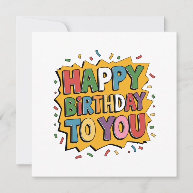 Invitation Comic Burst Joyeux Anniversaire (Devant)