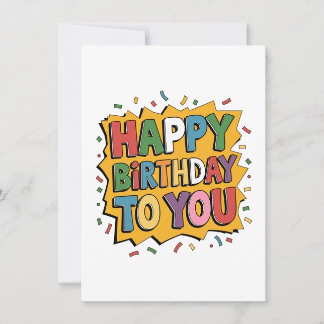 Invitation Comic Burst Joyeux Anniversaire (Devant)