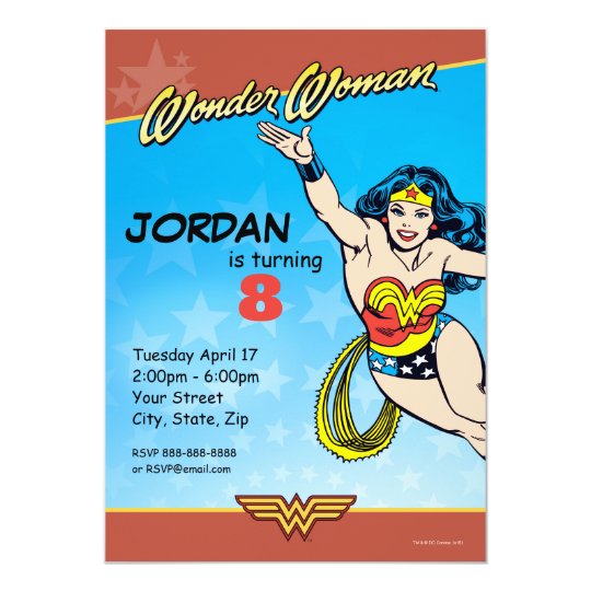 Invitation Comics Dc Anniversaire De La Femme Des Merveilles Zazzle Fr