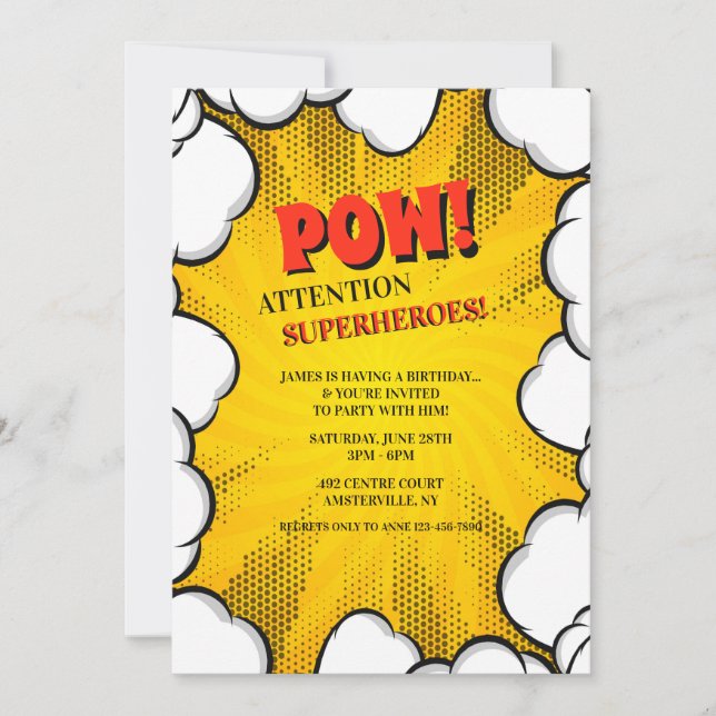 Invitation comique de nuages (Devant)