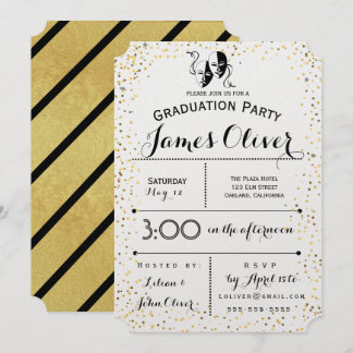 Invitation Commandant or et noir de théâtre d'invitation