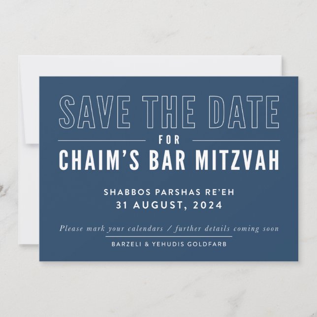 Invitation COMMANDE D'IMPRESSION pour Yehudis - Chaim's Bar M (Devant)