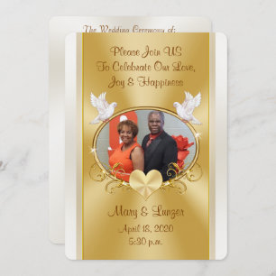 Invitation Commande personnalisée pour Mosley Mariage Gold et