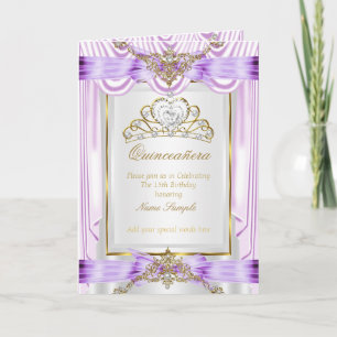 Invitation Commandez Quinceanera lilas violet