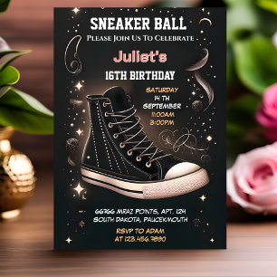 Invitation Comme Chic Shoe Girl Sweet 16 Basket Ball Annivers