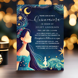 Invitation Comme Dark Fun Star Prom Starry Night Sky Quincean