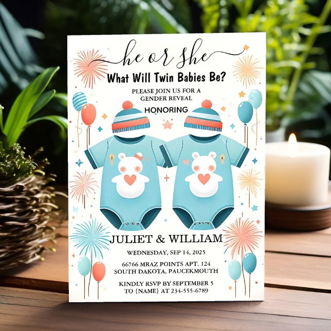 Invitation Comme Jeux Oh Baby Joint Deux jumeaux Genre Reveil (Créateur téléchargé)