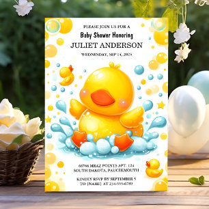 Invitation Comme Jouet Baby shower de canard en caoutchouc Tw