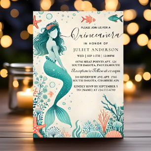 Invitation Comme L'Eau La Vie Du Poisson Sous La Quinceanera