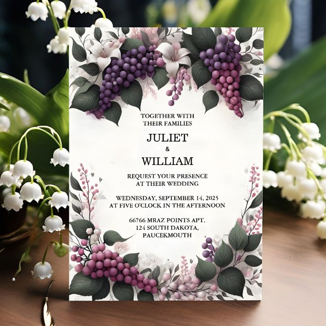 Invitation Comme Mariage au vignoble de la ferme rurale Seed  (Créateur téléchargé)