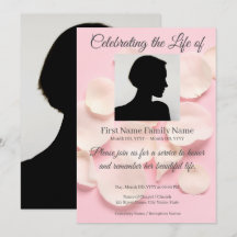 Invitation commémorative aux pétales de rose