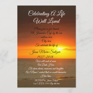 Invitation commémorative "Célébration de la Vie"