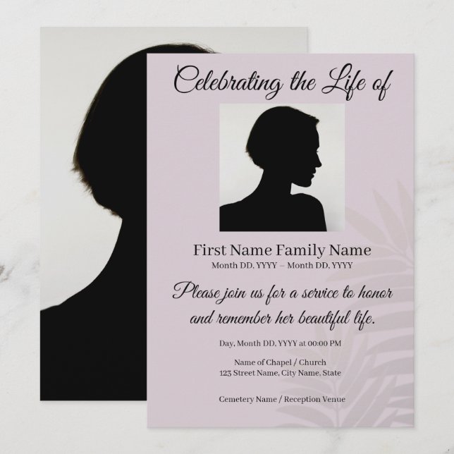 Invitation commémorative de feuille (Devant / Derrière)