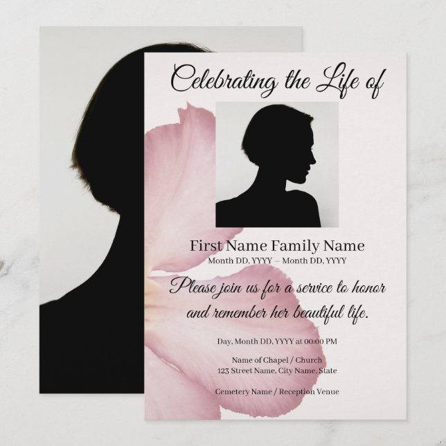 Invitation commémorative d'orchidée (Devant / Derrière)