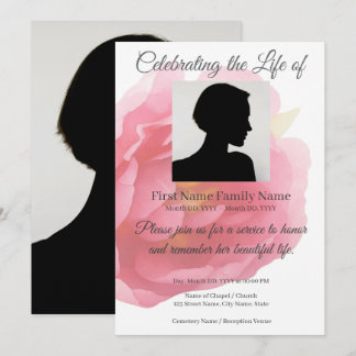 Invitation commémorative rose