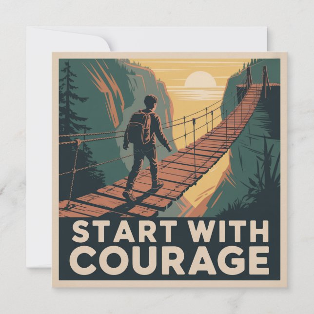 Invitation Commencez Avec Courage (Devant)