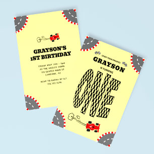 Invitation Commencez vos courses de moteurs 1er anniversaire