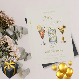 Invitation Commençons cette fête pour adultes 40e anniversair