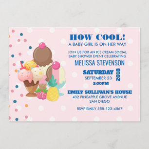 Invitation Comment Cool baby shower glace crème sociale