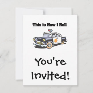 Invitation Comment je roule (Police/Cop Car)
