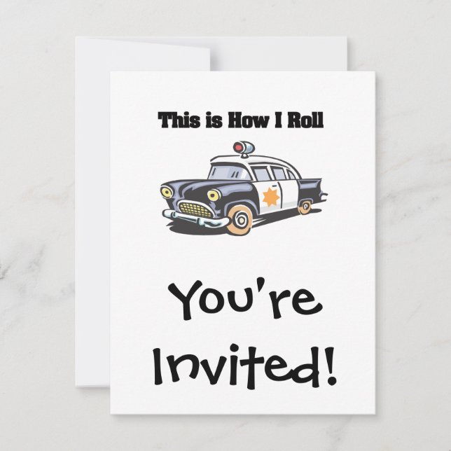 Invitation Comment je roule (voiture de police) (Devant)