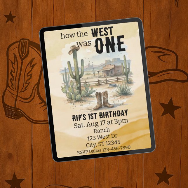 Invitation Comment l'Ouest était UN, Anniversaire western 1èr (Créateur téléchargé)