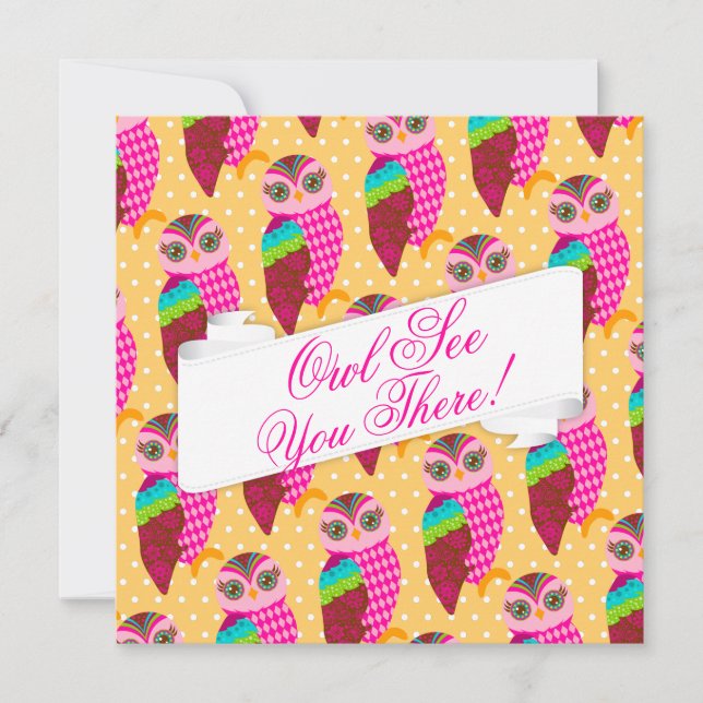 Invitation Comment Maintenant Le Chouette Rose Vous Y Voit In (Devant)