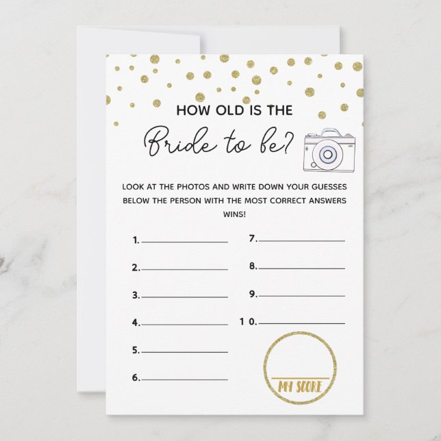 Invitation comment vieux jeu de baby shower nuptiale (Devant)