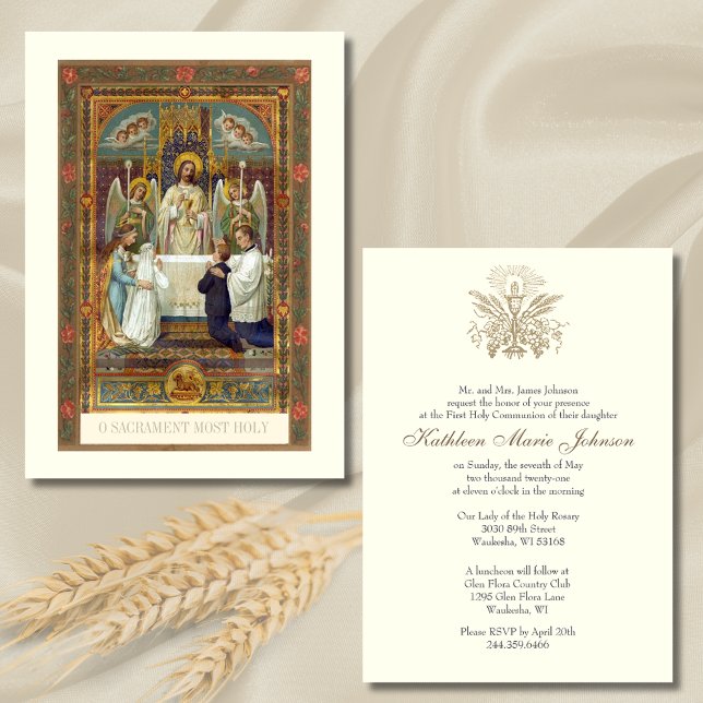 Invitation Communion catholique Jésus garçon ou fille (Créateur téléchargé)