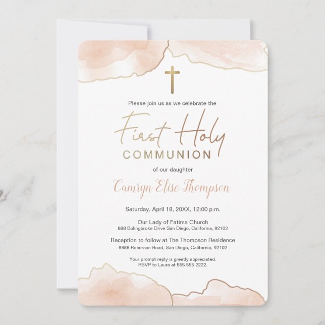 Invitation communion de Camryn (Devant)