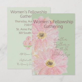 Invitation Communion Féminine | Gerbera Daisy Rose Plat 