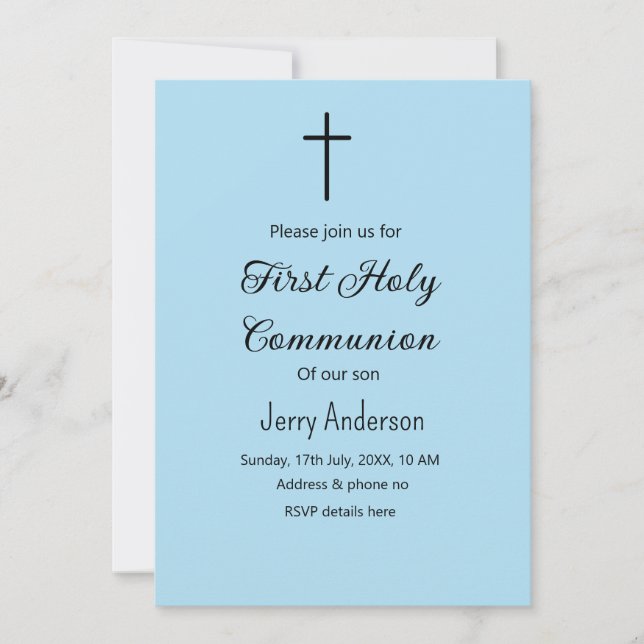 Invitation communion solennelle catholique simple QR minimal (Devant)