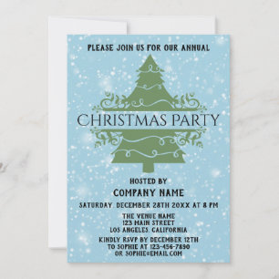 Invitation Compagnie Bleue Fête de Noël Arbre