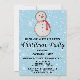 Invitation Compagnie Bleue Fête de Noël Snowman