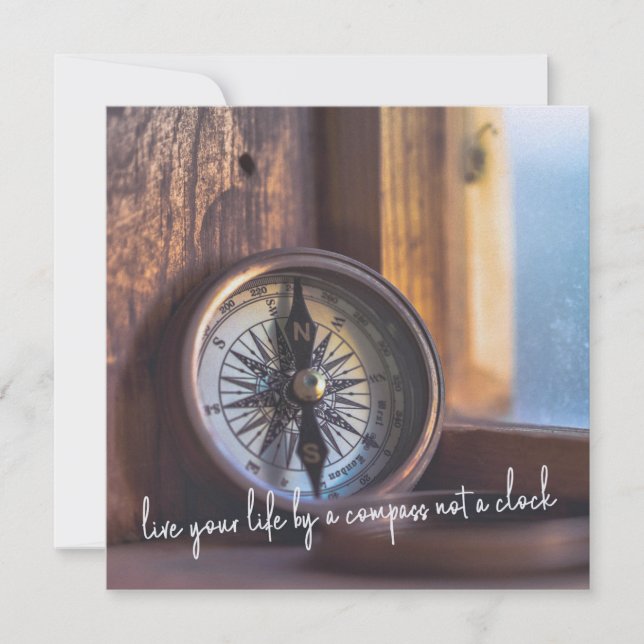 Invitation COMPASS TIME 5.25 x 5.25 card (Devant)