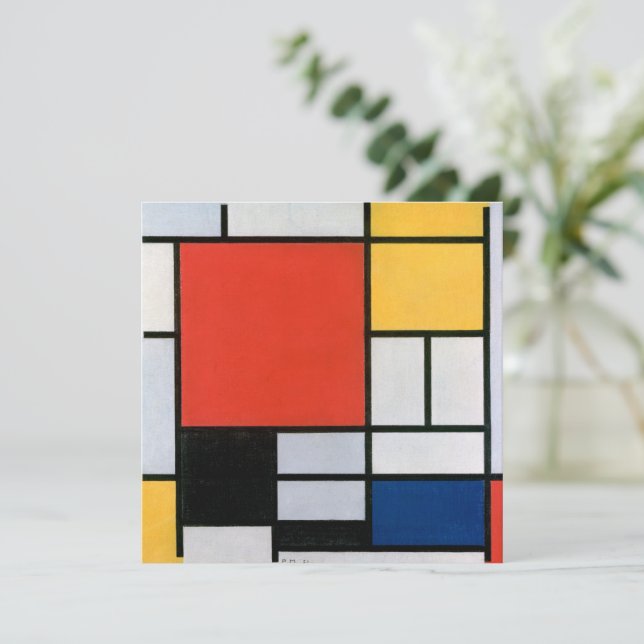 Invitation Composition Abstraite Vintage par Piet Mondrian (Debout devant)