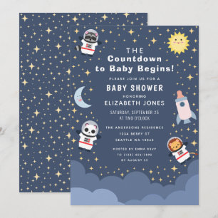 Invitation Compte à rebours de l'invitation de Baby shower sp