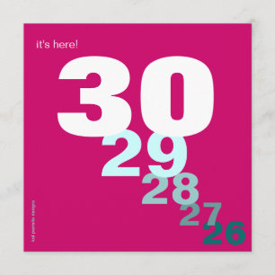 Invitation Compte à rebours drôle d'anniversaire pour son