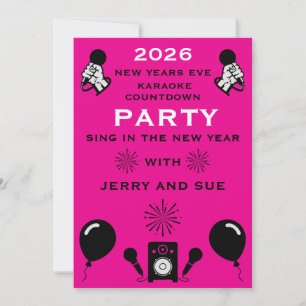 Invitation Compte à rebours du Nouvel An Eve Karaoke