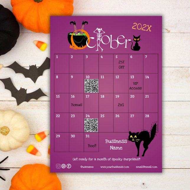Invitation Compte à rebours Halloween Calendrier de l'avent C (Halloween Countdown Advent Calendar Promotion Gift Invitation)
