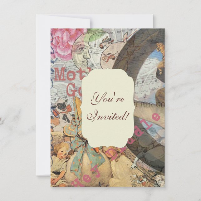 Invitation Comptine de la mère l'oie Conte de fées (Devant)