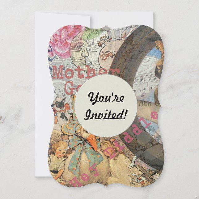 Invitation Comptine de la Mère l'Oie Conte de Fées (Devant)